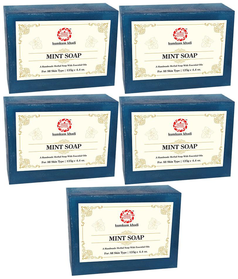 

Kumkum Khadi Mint Soap 125 g ( Pack of 5 )