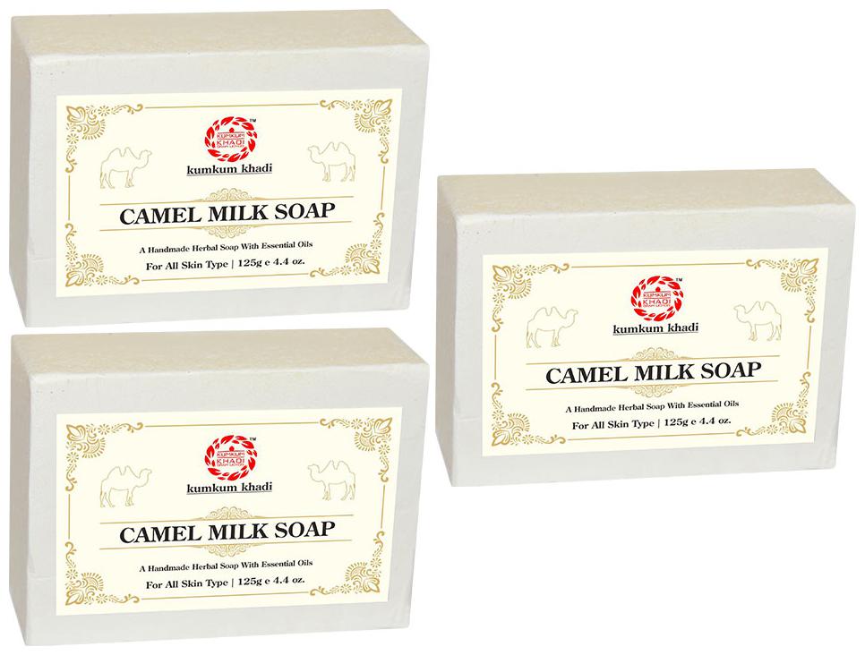 

Kumkum Khadi Camel Milk Soap -125g (Pack of 3)