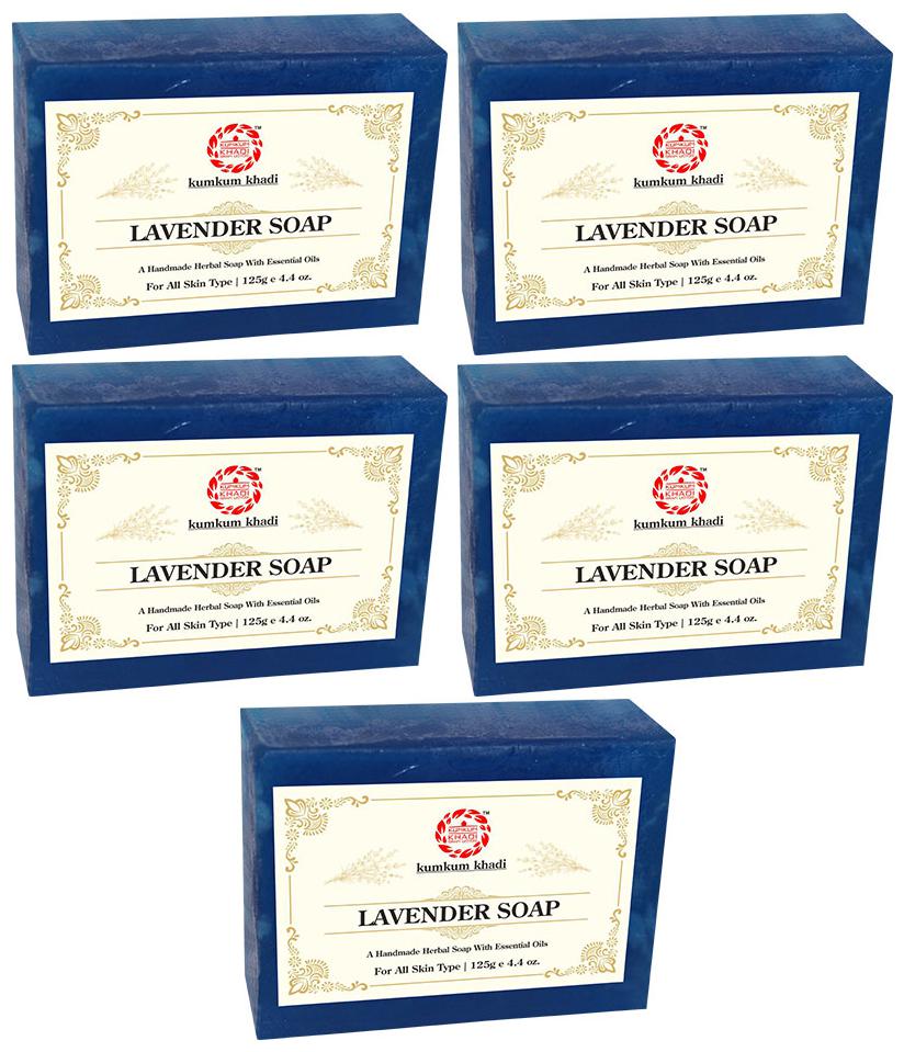

Kumkum Khadi Lavender Soap 125 g ( Pack of 5 )