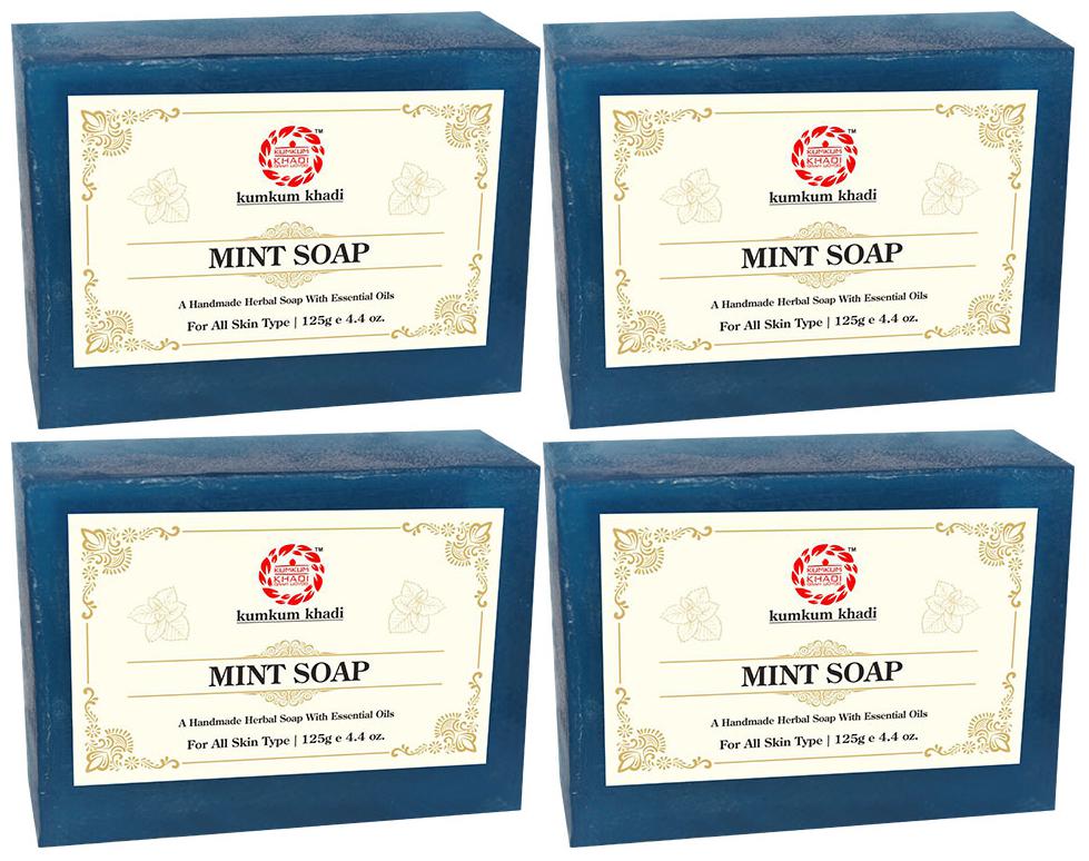

Kumkum Khadi Mint Soap 125 g (Pack of 4)