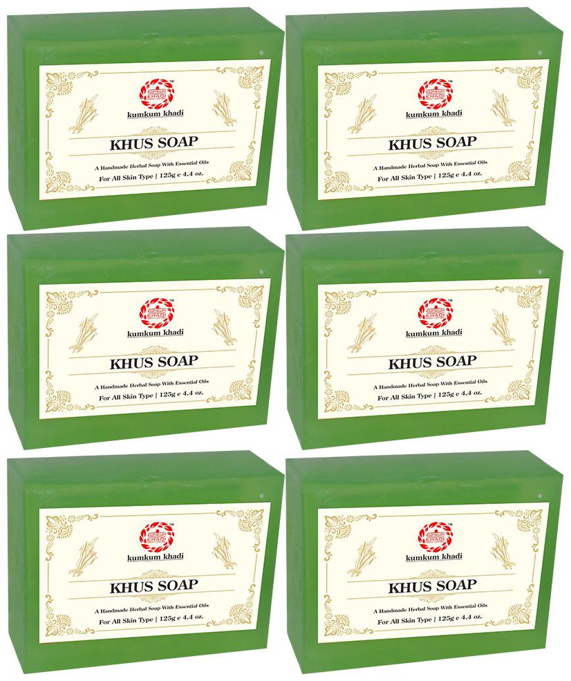

Kumkum Khadi Khus Soap - 125g Pack of 6