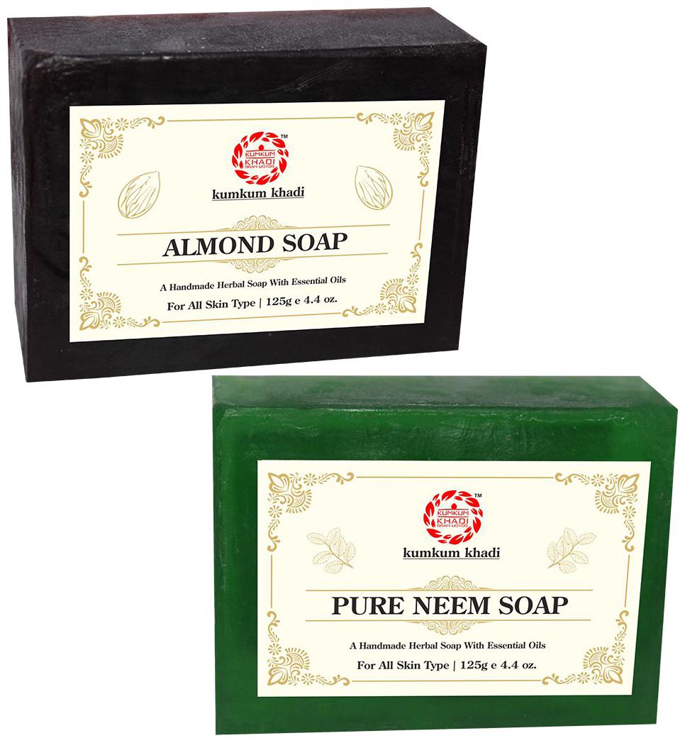 

Kumkum Khadi Herbal Almond and Pure Neem Soap 125g (Pack Of 2)