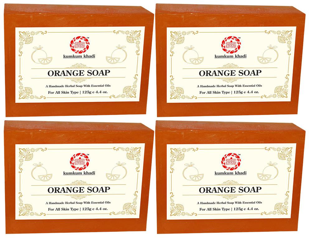 

Kumkum Khadi Orange Soap 125 g (Pack of 4)