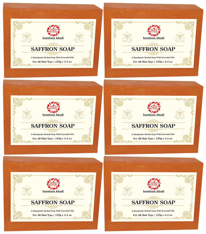

Kumkum Khadi Saffron Soap - 125g Pack of 6