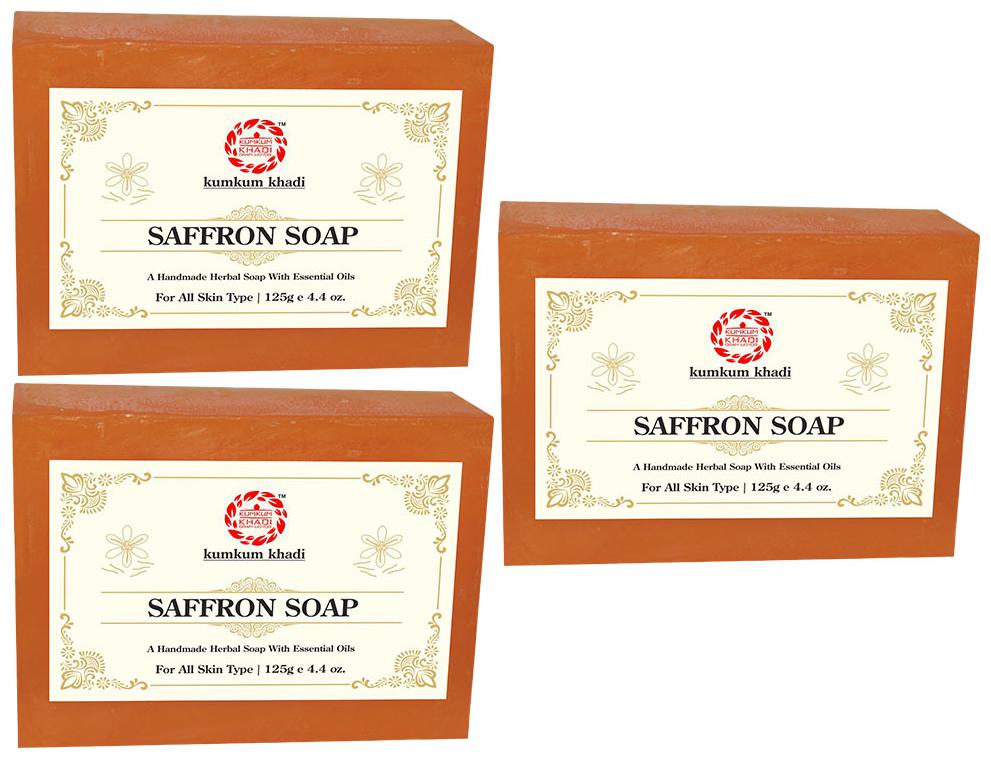 

Kumkum Khadi Saffron Soap -125g (Pack of 3)