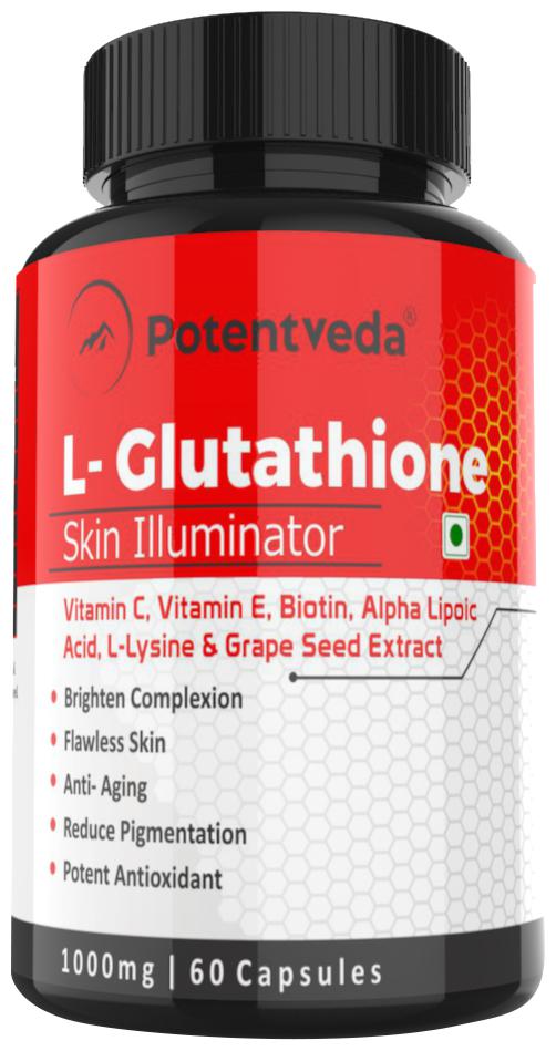 

L Glutathione 1000mg Capsules for glow skin with grape seed vitamin c biotin Vitamin E 60 capsules) Immunity Immunity Booster