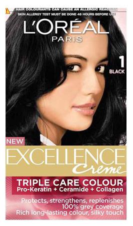 

L Oreal Paris Excellence Creme Hair Colour Black 01 72 ml 100 g