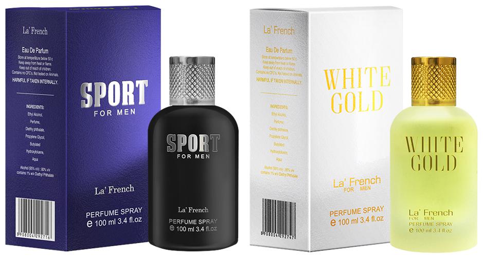 

La French Sport White Gold Perfume Ideal For Men 100 ml ( Pack of 2 )