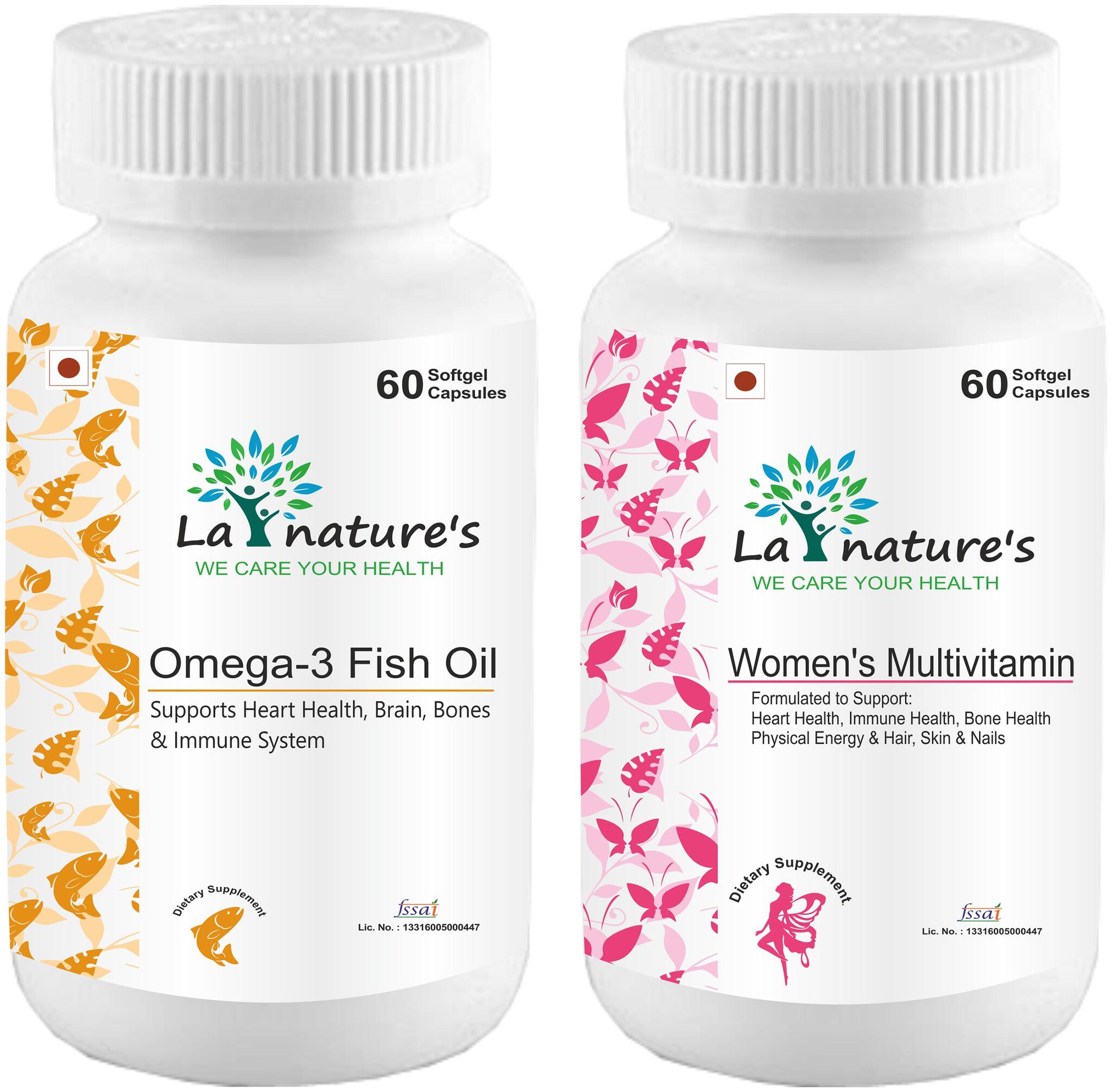 

La Nature s Fish Oil Omega 3 with Women S Multivitamin 60 Capsules (Pack of 2)