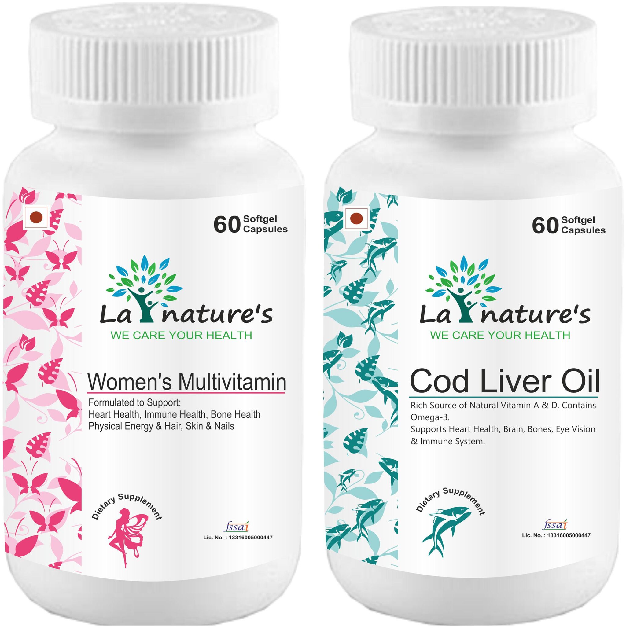 

La Nature s Women S Multivitamin with Cod Liver Oil 300Mg 60 Capsules (Pack of 2)