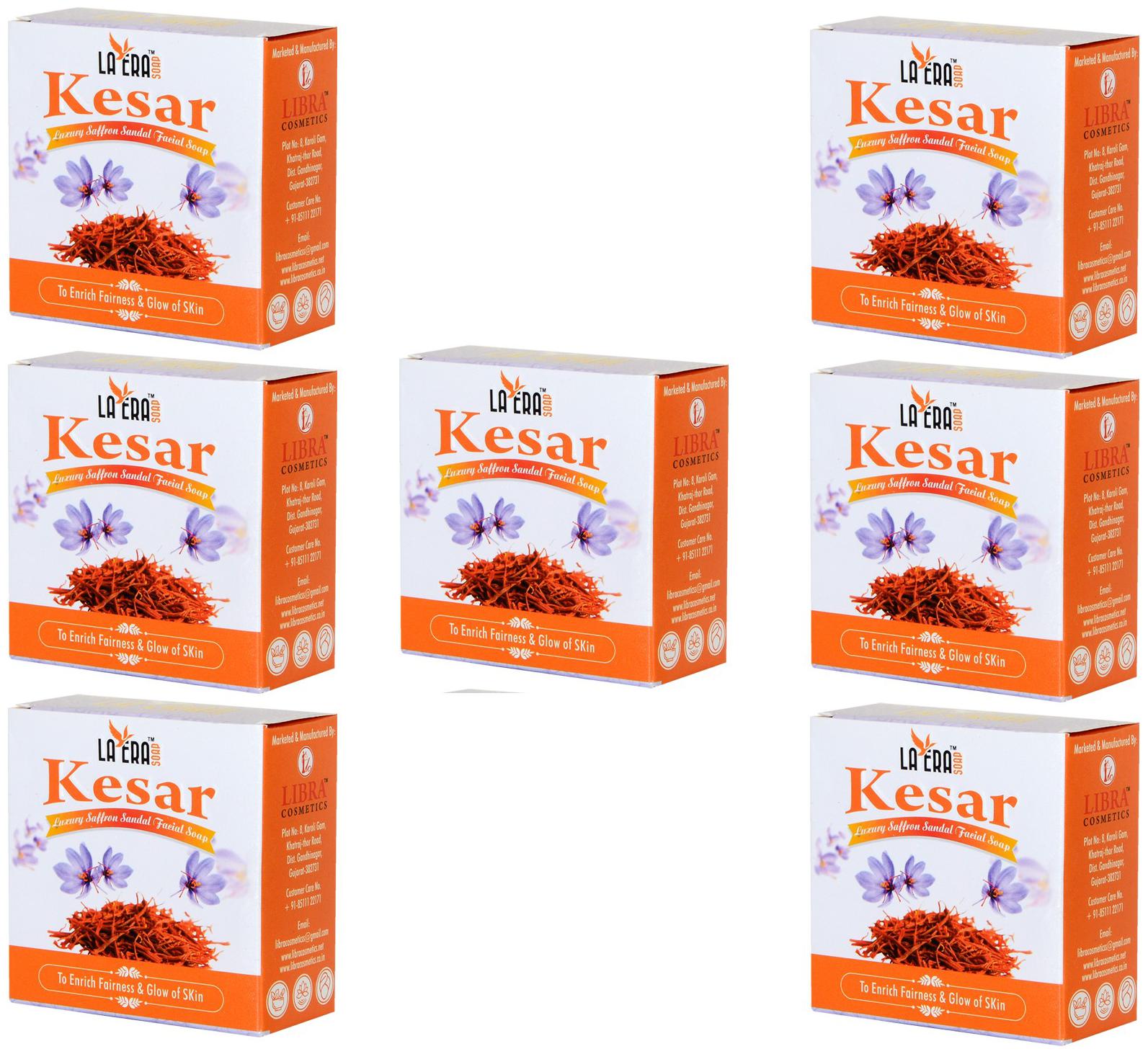 

Laera Kesar Luxury Saffron Sandal Facial Soap (Kesar Goti ) -100g (Pack Of 7 )