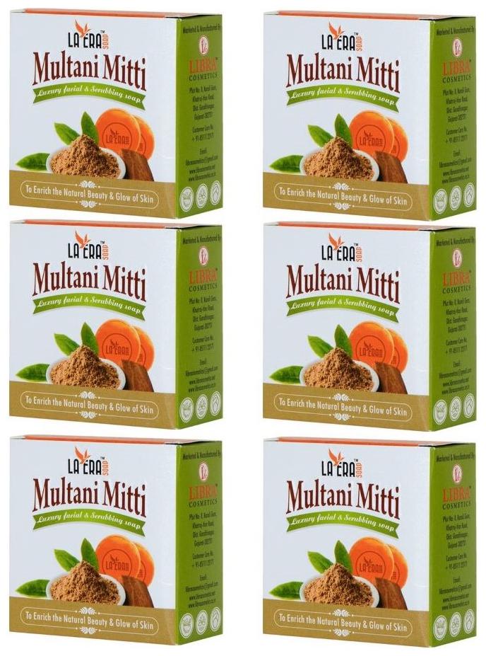 

Laera Multani Mitti Facial Scrubbing Soap 100g (Pack Of 6)