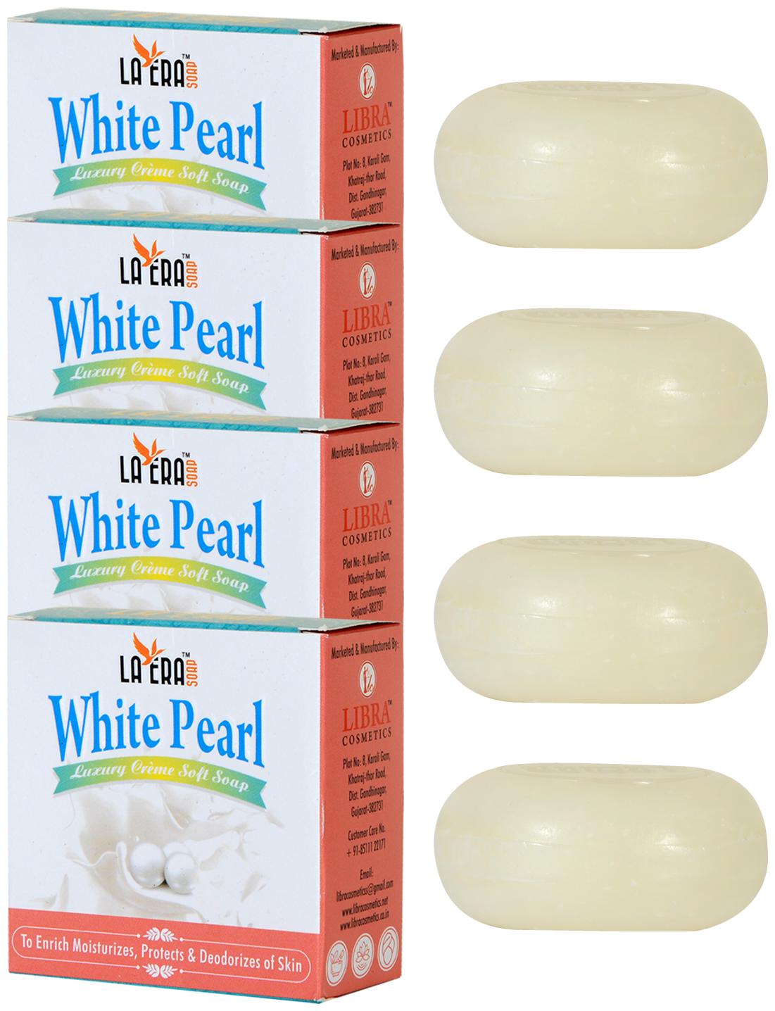 

Laera White Cream Soft Milk Bath Soap 100g (Pack of 4)
