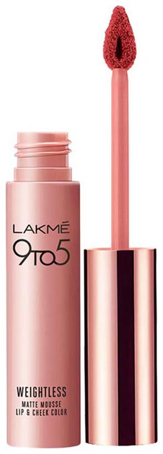 

Lakme 9 to 5 Weightless Mousse Lip and Cheek Color Crimson Silk 9g