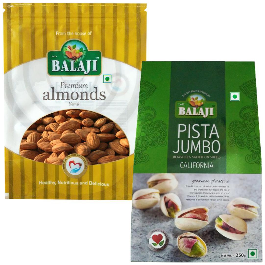 

Lali Balaji California Almonds Premium 200g California Pistachios Ls 250g (Pack Of 2)