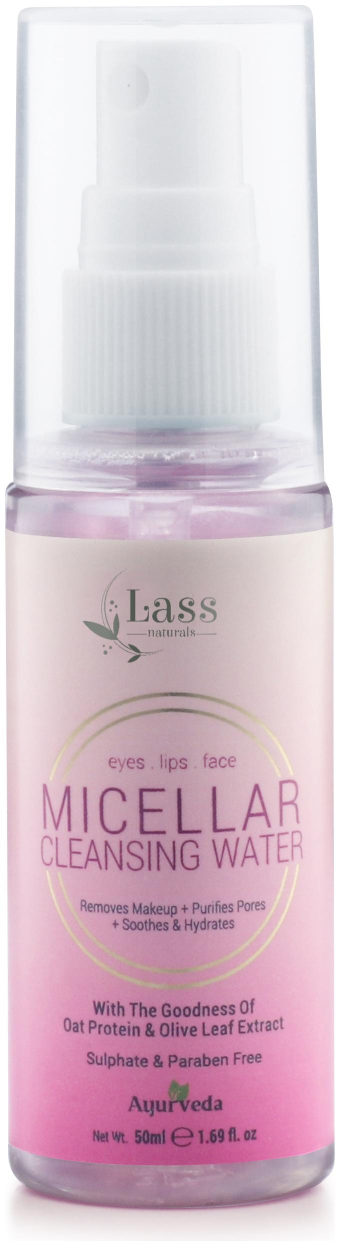

Lass Naturals Micellar Cleansing Water No Paraben Sulphate 50 ml Pack of 1