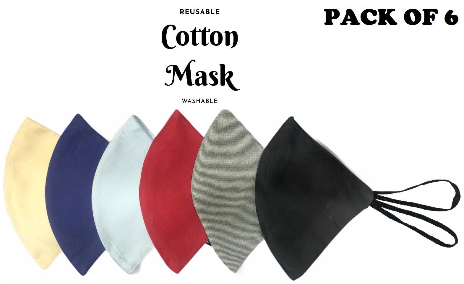 

Lavella Plain Multi Color Face Mask With Earloop For Men And Women(Pack Of 6)