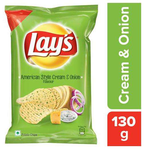 

Lays Potato Chips - American Style Cream Onion Flavour 130 g
