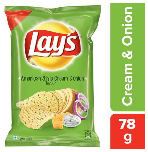 

Lays Potato Chips - American Style Cream Onion Flavour 78 g