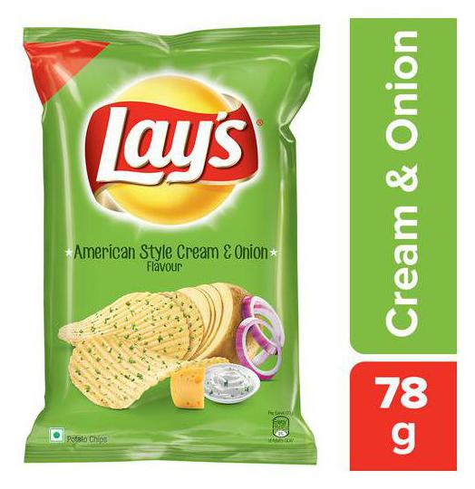 

Lays Potato Chips - American Style Cream Onion Flavour 78 g