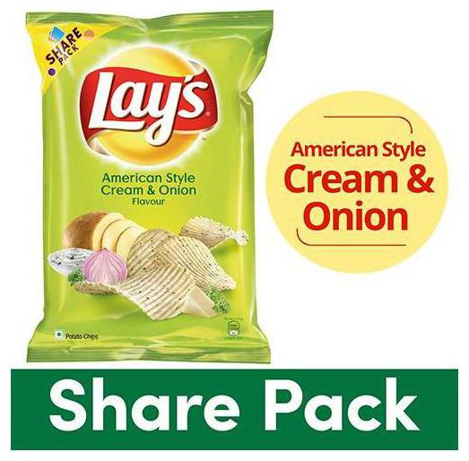 

Lays Potato Chips - American Style Cream Onion Flavour 90 g