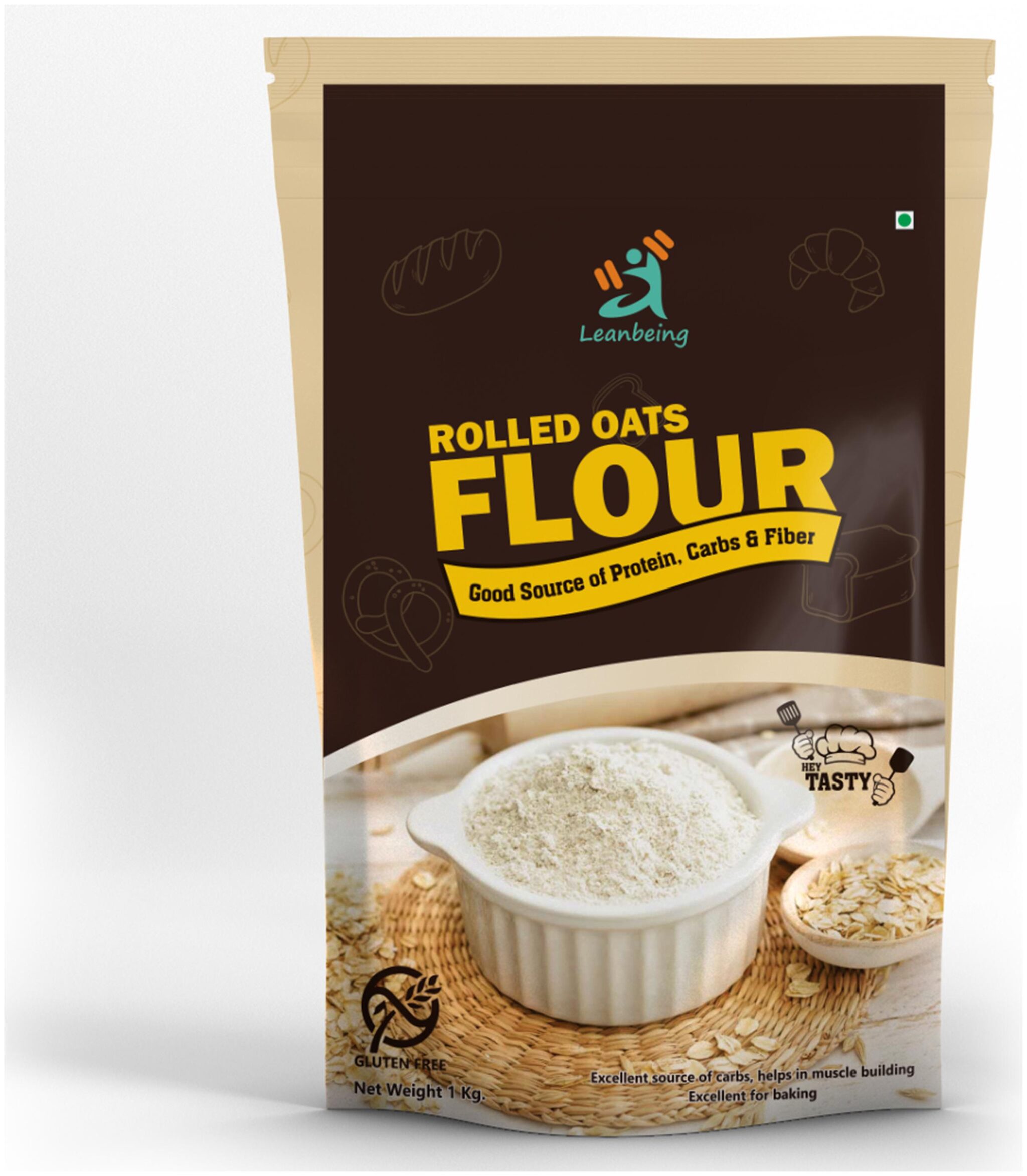 

Leanbeing Rolled Oats Flour Fine Oats Flour Fiber-Rich Gluten Free Oats Bran Atta1 kg ( Pack of 1 )