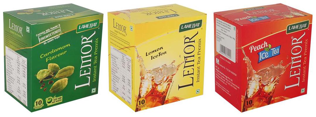 

Lemor Instant Tea IceTea Coffee Premix Cardamom flavour Lemon IceTea Peach IceTea