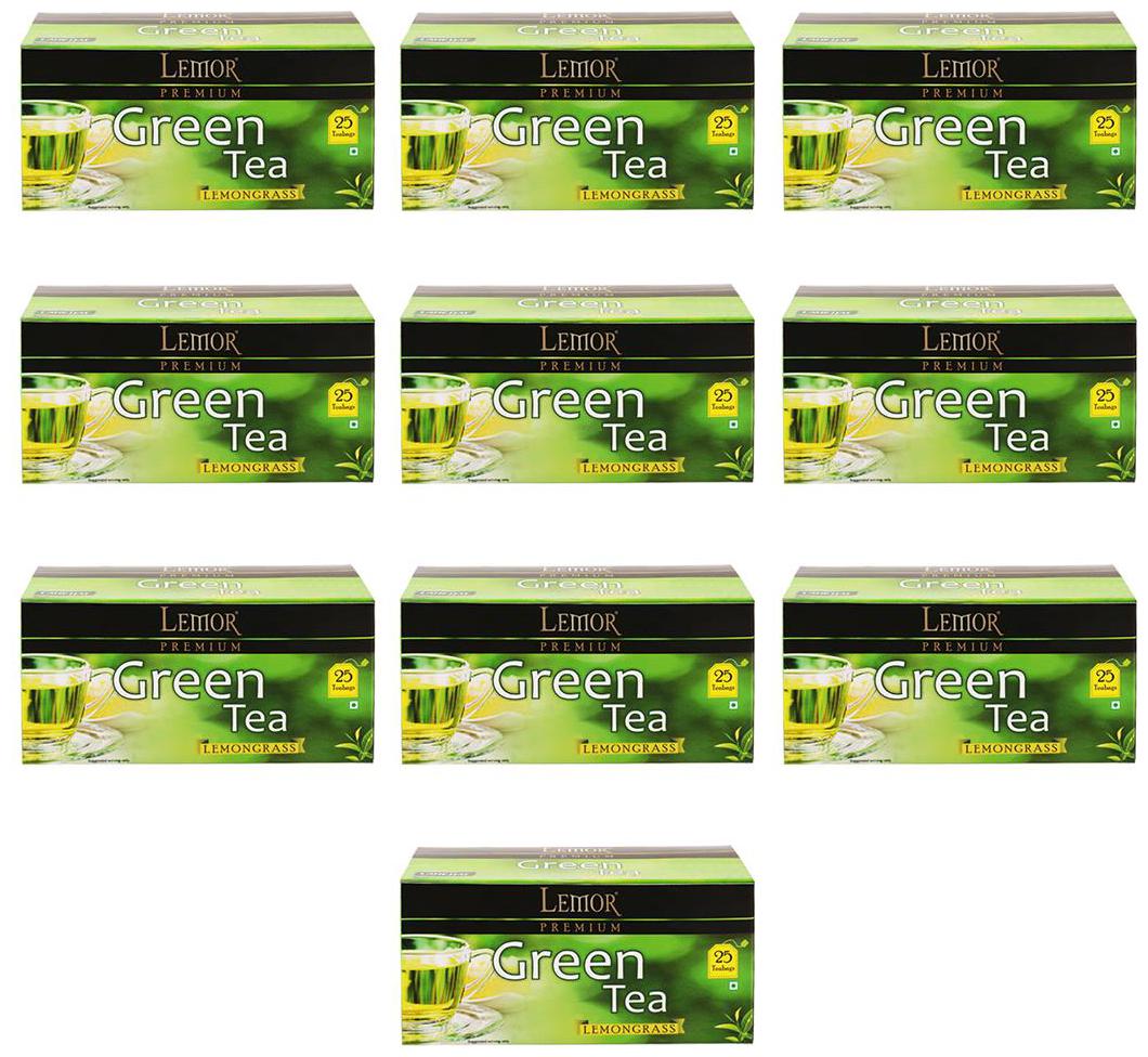 

Lemor Lemon Grass Green Tea 10 x 25 Tea Bag(40g each box)(Pack of 10)