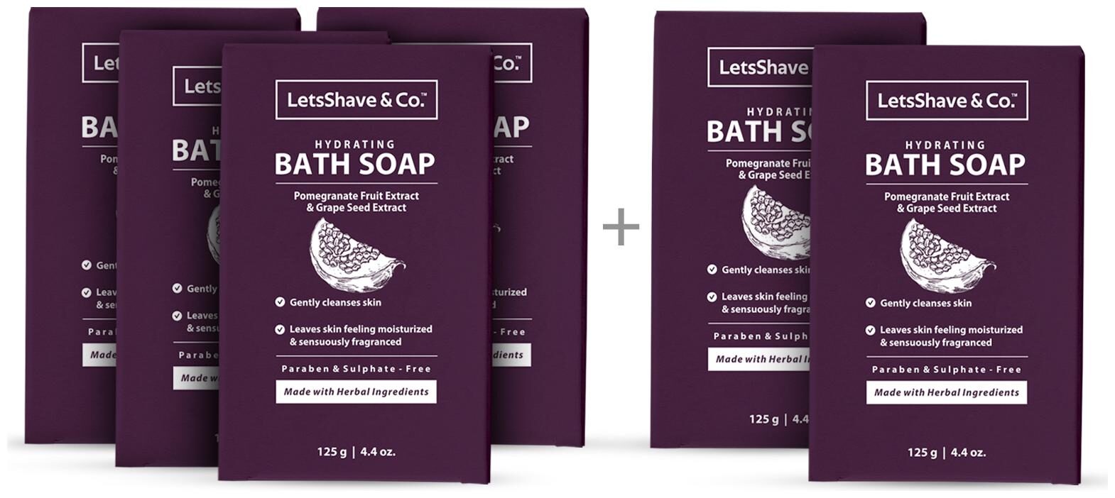 

LetsShave Relaxing Aromatic Therapy Hydrating Bath Soap for gentle cleansing on sensitive skin Pack of 4 and 2 Free Soap