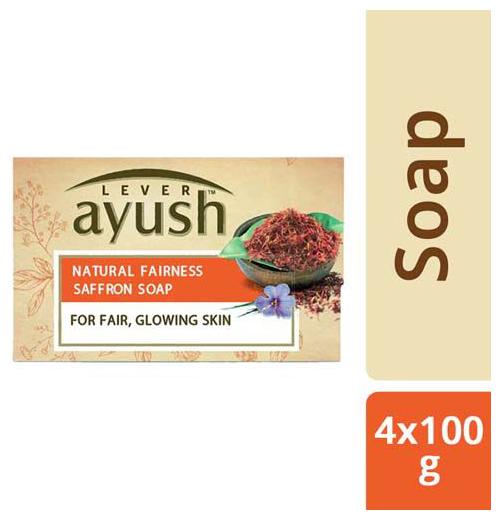 

Lever Ayush Soap - Natural Fairness Saffron 100 g (Pack of 4)