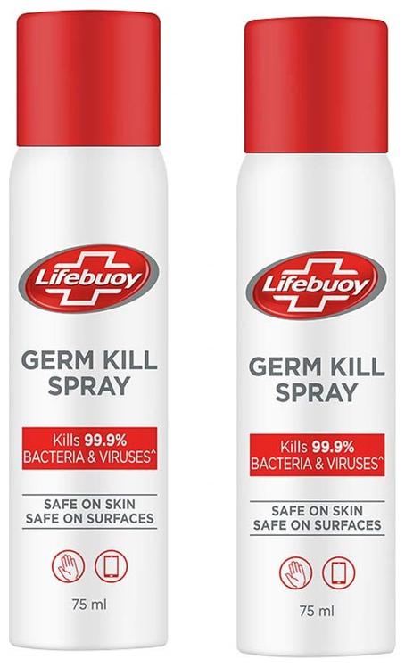 

Lifebuoy Antibacterial Germ Kill Spray (No Gas)-75ml (Pack of 2)