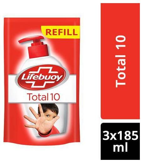 

Lifebuoy Handwash - Total 10 Activ Natural Germ Protection 185 ml (Pack of 3)