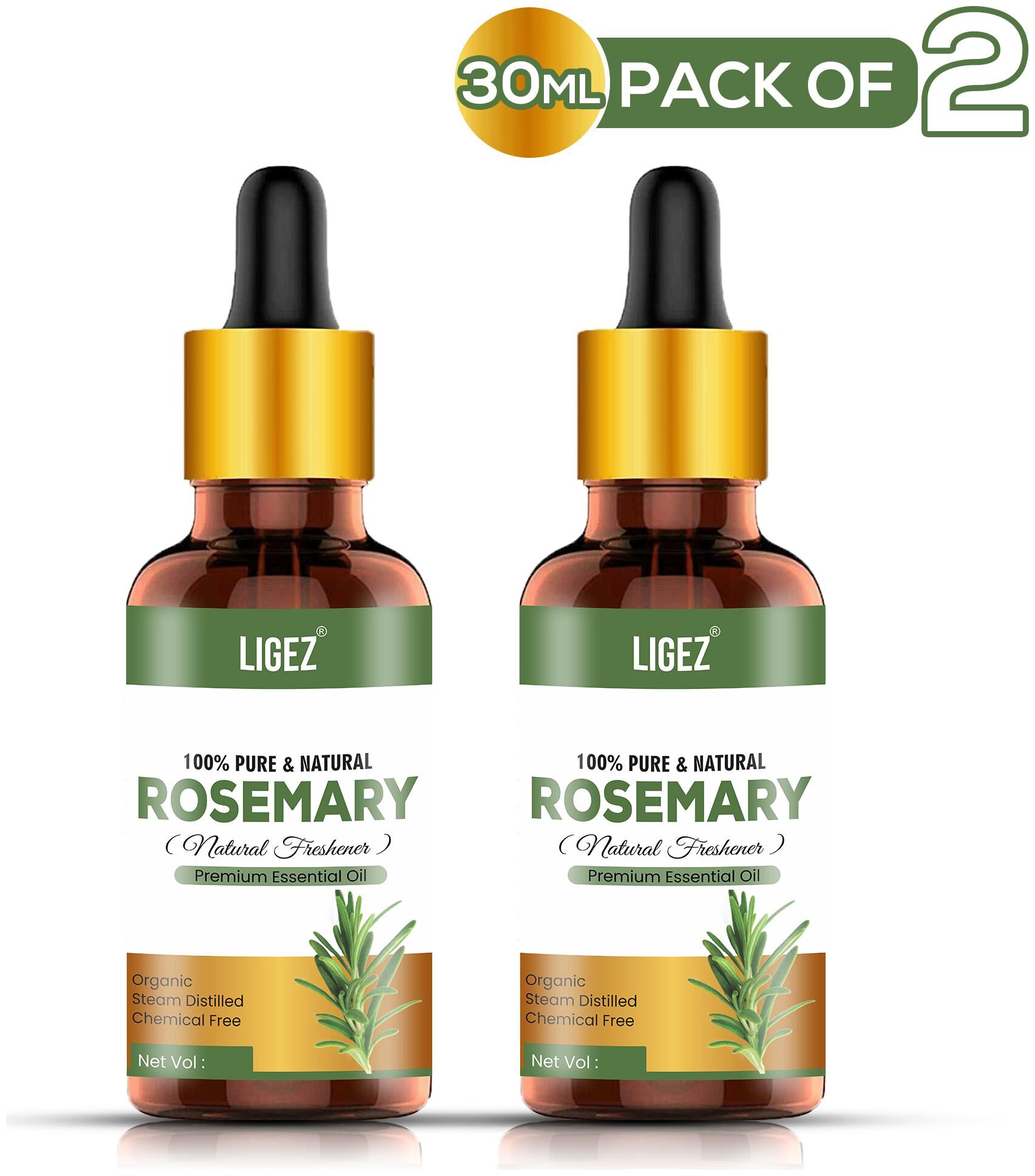 

Ligez 100 Natural Rosemary Essential Oil 30 ml- (Pack of 2)