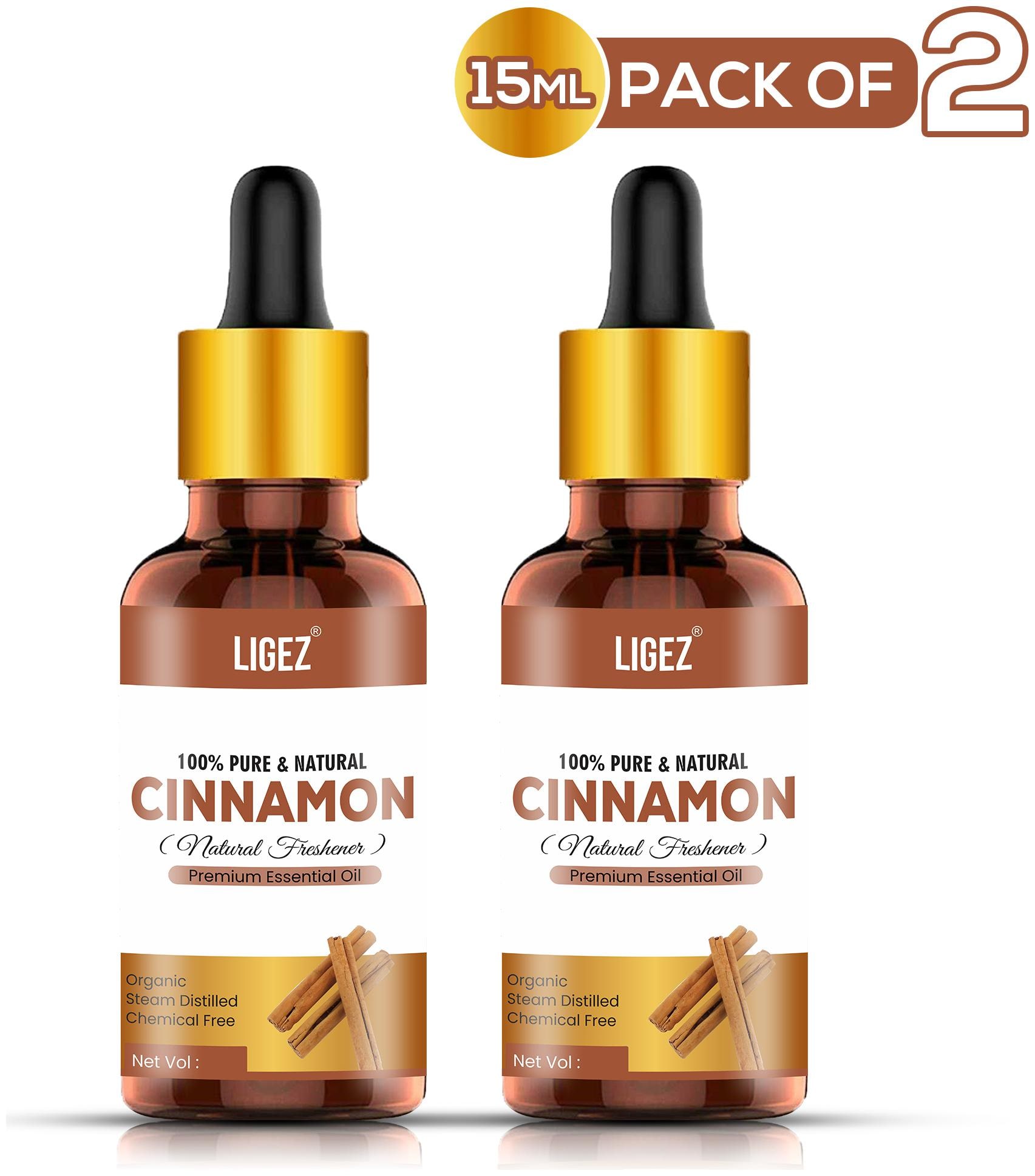 

Ligez Cinnamon leaf (Dalchini- (Pack of 2) Oil 100 Pure Natural For Hair Skin Care Face Acne 15 ml- (Pack of 2)