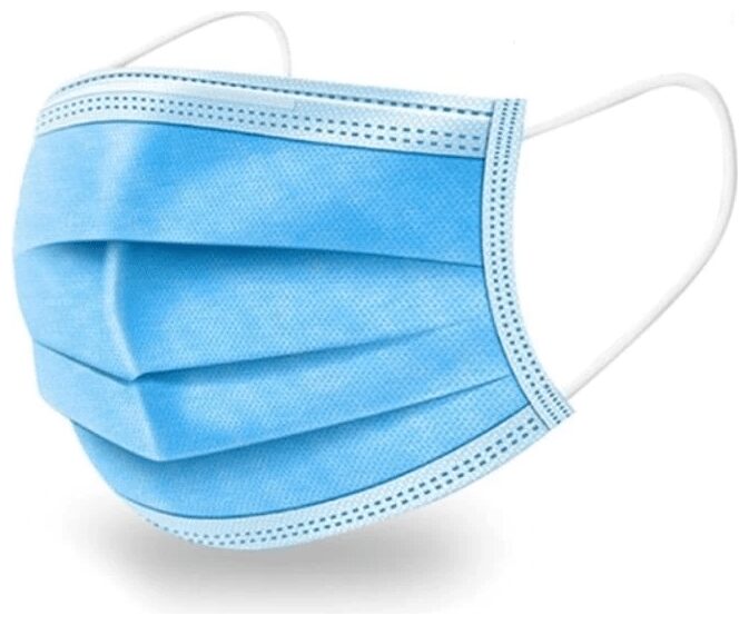

Linenovation Disposable 3 ply Non Woven Face Cover with Earloops Blue Face Mask -Pack of 50