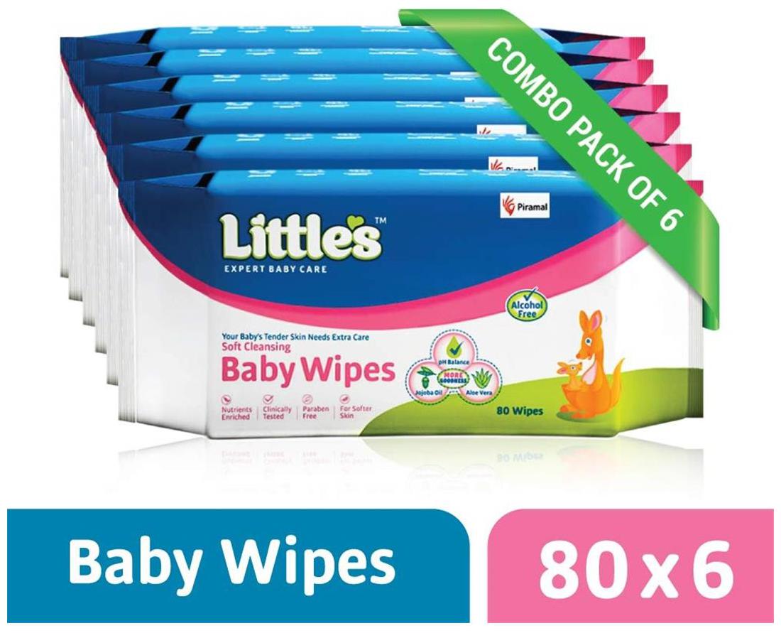

Little s Soft Cleansing Baby Wipes (Pack of 6) 80 Wipes