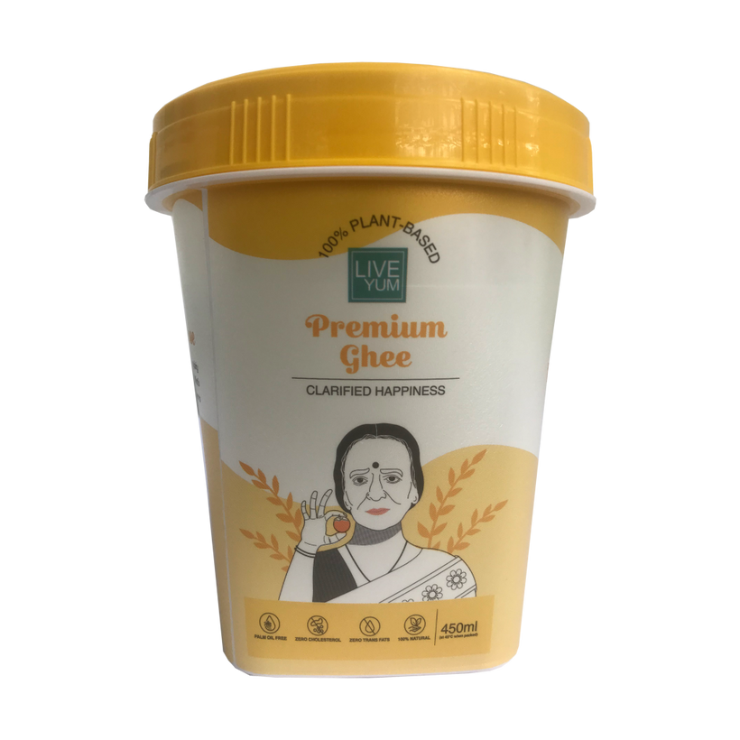 

Live Yum Vegan Premium Ghee Palm Oil Free 100 Natural Zero Cholesterol Pack of 1 450ml