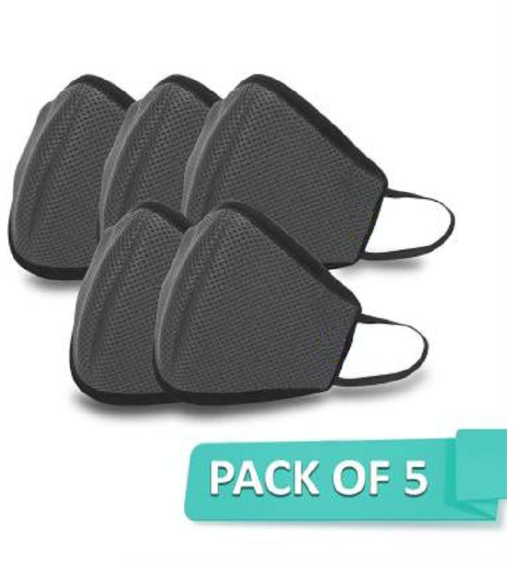 

Londonberry 6 Layer With Meltblown Filter For Anti Dust Cloth Face Mask (Reusable And Washable) Grey (Pack Of 5)