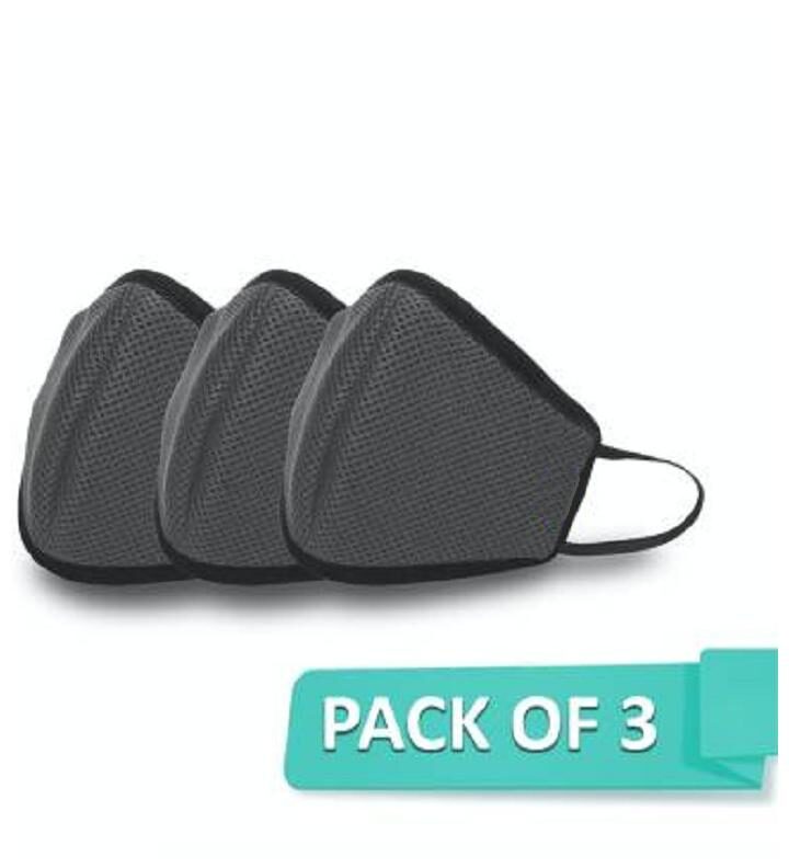 

Londonberry 6 Layer With Meltblown Filter For Anti Dust Cloth Face Mask (Reusable And Washable) Grey (Pack Of 3)