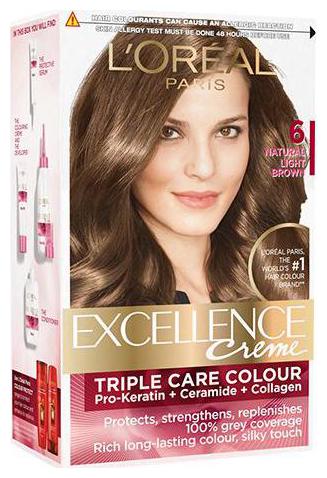 

Loreal Paris Excellence Creme Hair Color - 6 Natural Light Brown 172 g