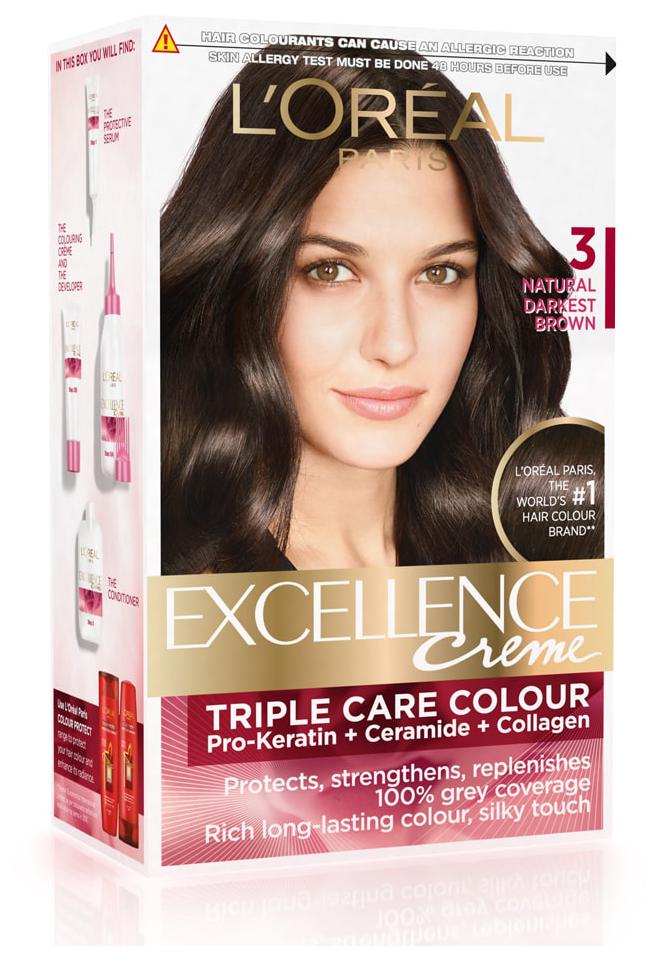 

L Oreal Paris Excellence Cream Hair Color Natural Darkest Brown - 3