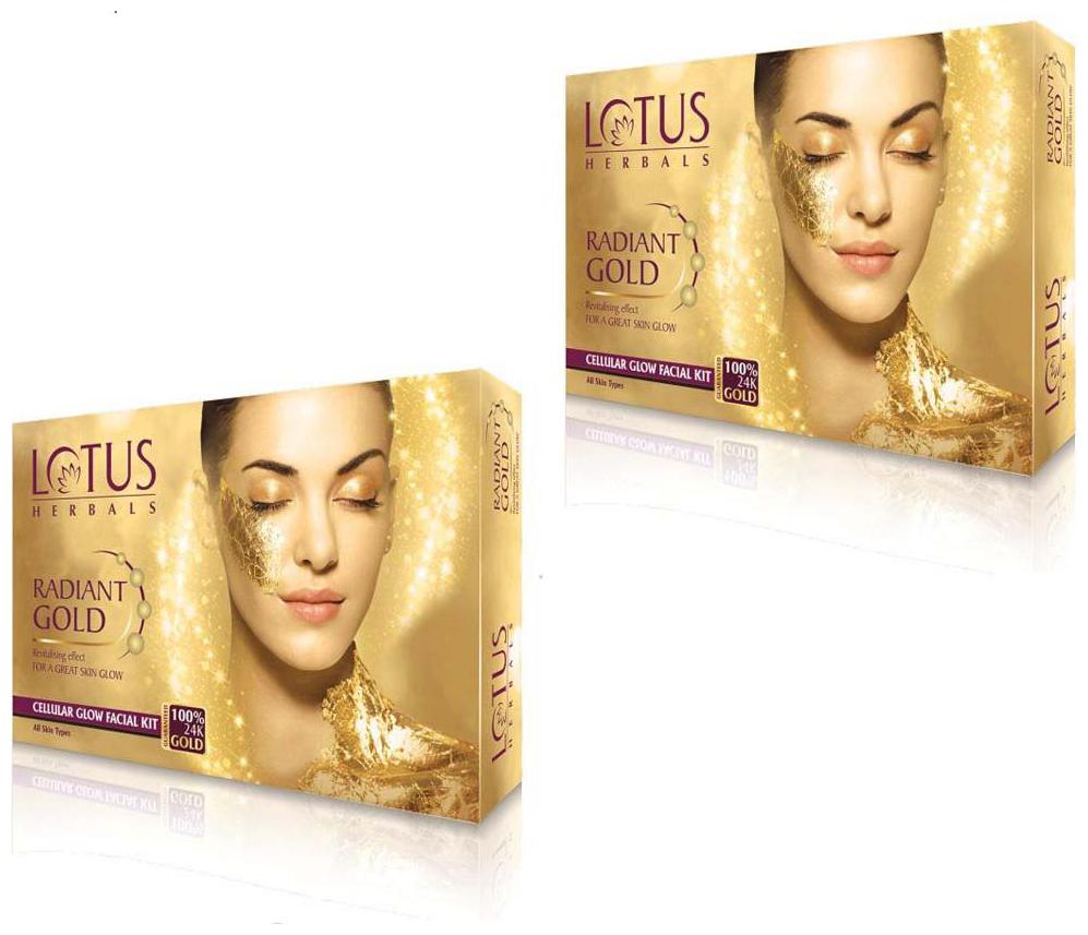 

Lotus Herbals Radiant Gold Cellular Glow Facial Kit( Pack of 2)