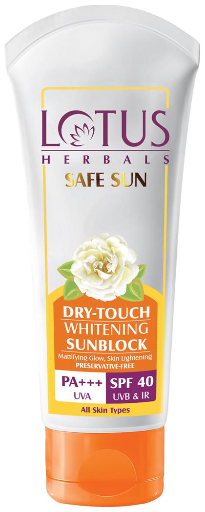

Lotus Herbals Safe Sun Dry Touch Whitening Sunblock SPF 40 UVB IR PA