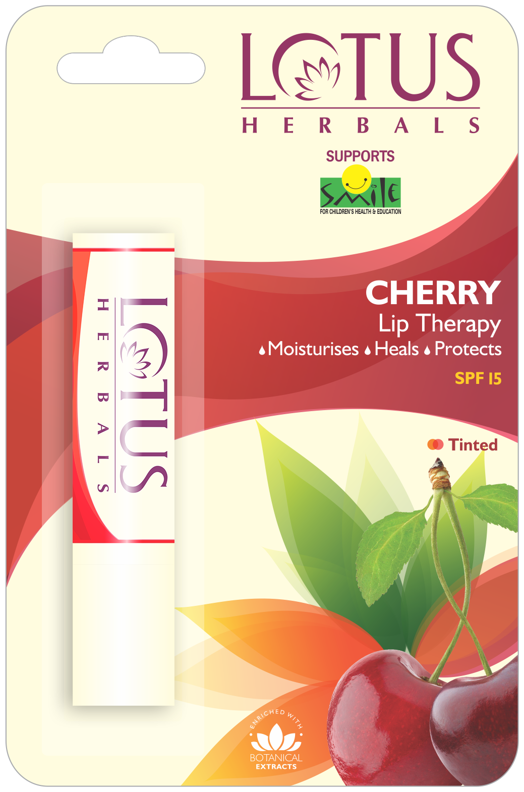 

Lotus Herbals Cherry Lip Therapy Spf 15 Lip Balm 4 g