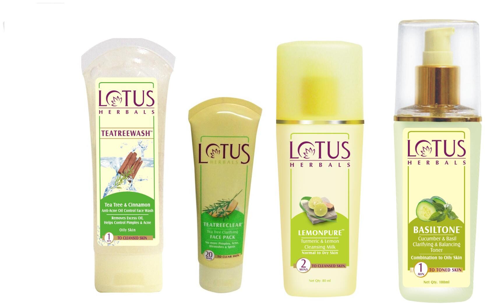 

Lotus Herbals Combo - Face Wash Face Pack Cleansing Milk Toner