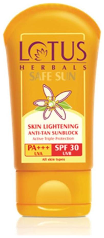 

Lotus Herbals Skin Lightening Anti Tan Sunblock Pa Uva Spf 30 Uvb 50 g