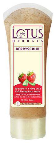 

Lotus Herbals Berryscrub Strawberry Aloe Vera Exfoliating Face Wash 120 g