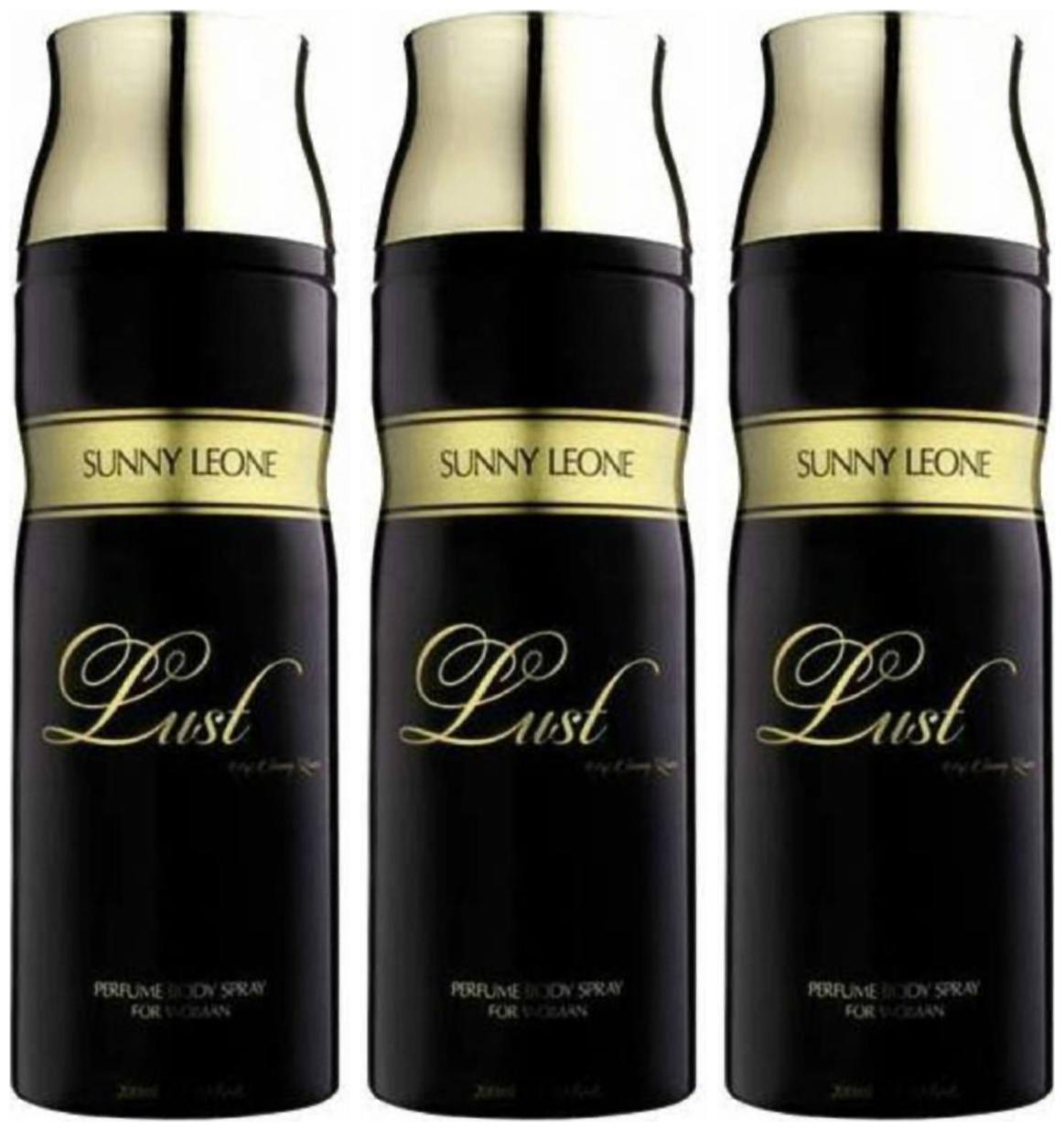 

Lust by Sunny Leone Black Body Spray for Women (Pack of 3) 360 ml