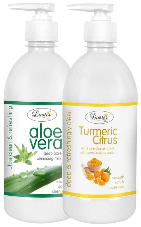 

Luster Aloe vera Turmeric Citrus Cleansing Milk (500 ml) Pack of 2