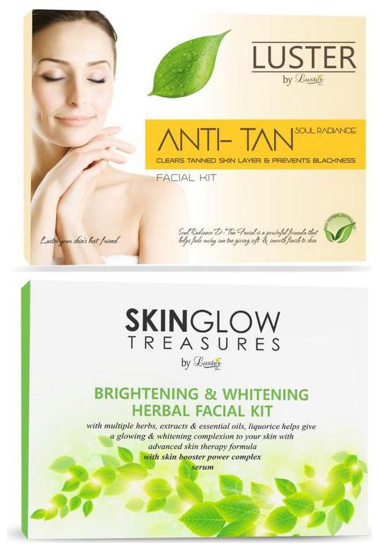 

Luster Anti -Tan Soul Radiance (260 ml) And Brightening Whitening Herbal Facial Kit (310 ml) Pack of 2